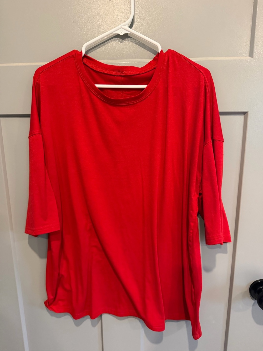 Women's Relaxed Red Short-Sleeve Top